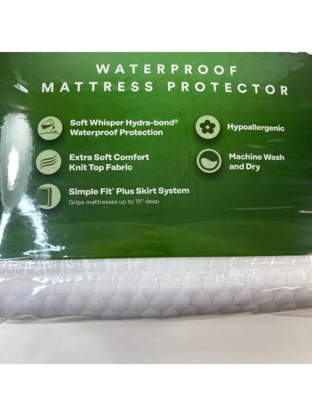 Spring Air King Comfort Knit Waterproof Mattress Protector Hypoallergenic White